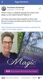 Check out my June 4th podcast interview hosted by Sara with the Sisters Enchanted!